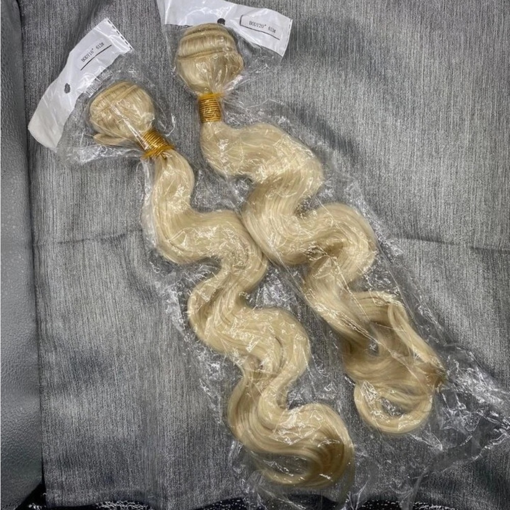 NEW 18" 20" 613 Blonde Body Wave Synthetic Hair Extensions Platinum Bundle